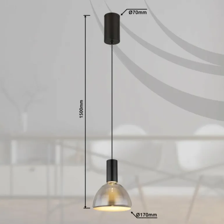 Labora Suspension Luminaires Globo Lighting LED Noir, 1 lumière