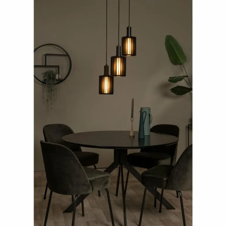 LAMBRES Suspension Luminaires Lucide Noir, 3 lumières