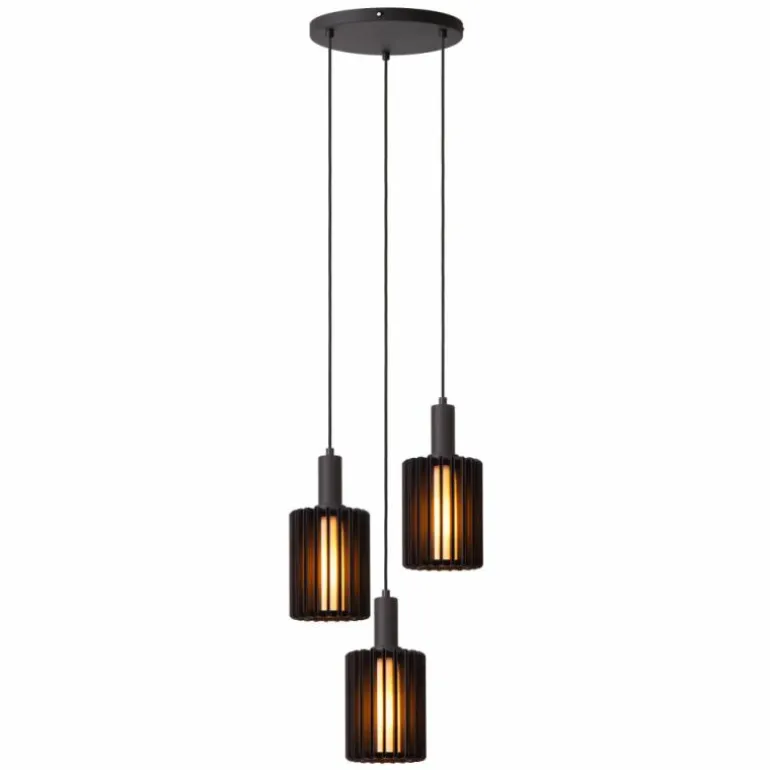 LAMBRES Suspension Luminaires Lucide Noir, 3 lumières