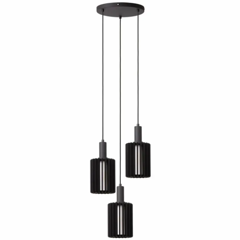 LAMBRES Suspension Luminaires Lucide Noir, 3 lumières
