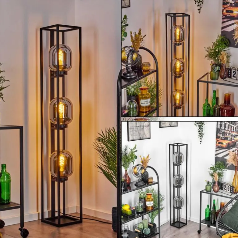 Lampadaire Arieux Noir, 3 lumières