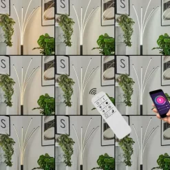 Lampadaire Bakersfield LED Noir, Blanc, 1 lumière