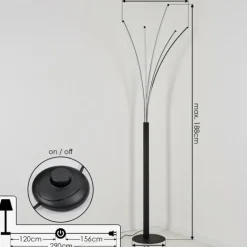 Lampadaire Bakersfield LED Noir, Blanc, 1 lumière