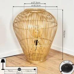 Lampadaire Durazno Écru, 1 lumière