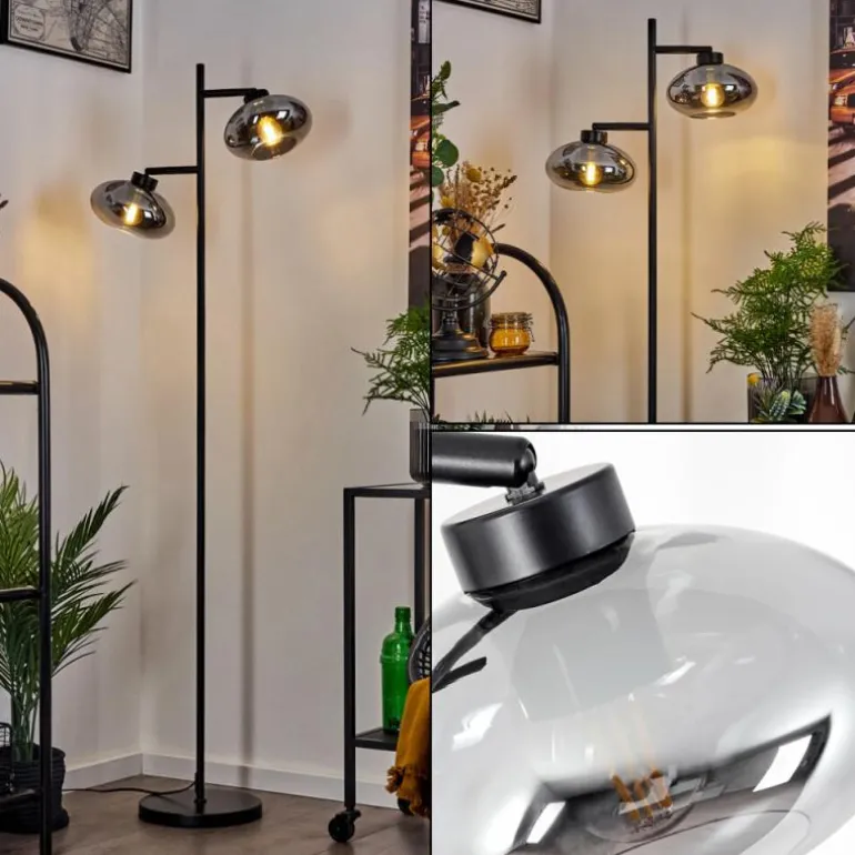 Lampadaire Haikala Noir, 2 lumières