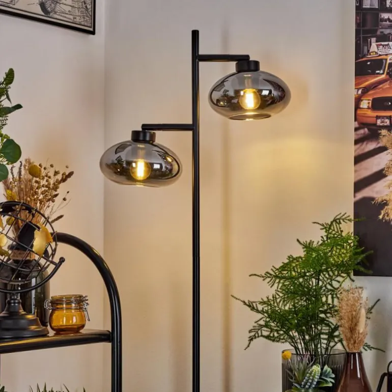 Lampadaire Haikala Noir, 2 lumières