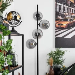 Lampadaire Remaisnil Noir, 4 lumières