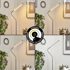 Lampadaire Reuland LED Nickel mat, 1 lumière