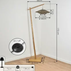 Lampadaire Shelbourne Écru, 1 lumière