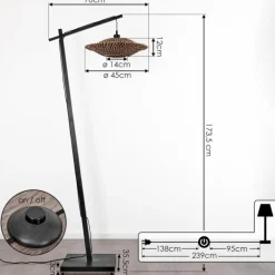 Lampadaire Shelbourne Noir, 1 lumière