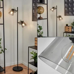 Lampadaire Trajouca Noir, 2 lumières