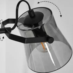 Lampadaire Trajouca Noir, 2 lumières