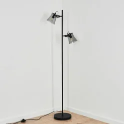 Lampadaire Trajouca Noir, 2 lumières