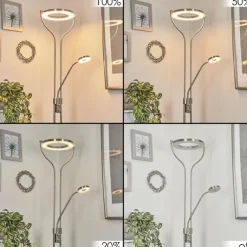 Lampadaire à vasque Plouescat LED Nickel mat, 2 lumières