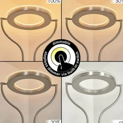 Lampadaire à vasque Plouescat LED Nickel mat, 2 lumières