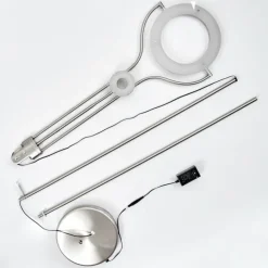 Lampadaire à vasque Plouescat LED Nickel mat, 2 lumières