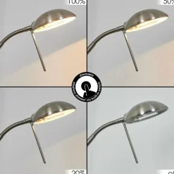 Lampadaire à vasque Rom Nickel mat, 2 lumières