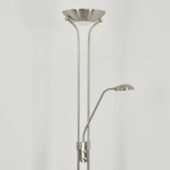 Lampadaire à vasque Rom Nickel mat, 2 lumières