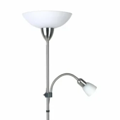 Lampadaire à vasque Brilliant Darlington Blanc, 2 lumières