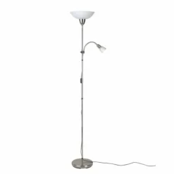 Lampadaire à vasque Brilliant Darlington Blanc, 2 lumières