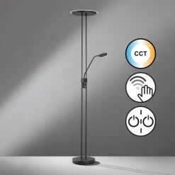 Lampadaire à vasque Fischer & Honsel Driva LED Noir, 1 lumière