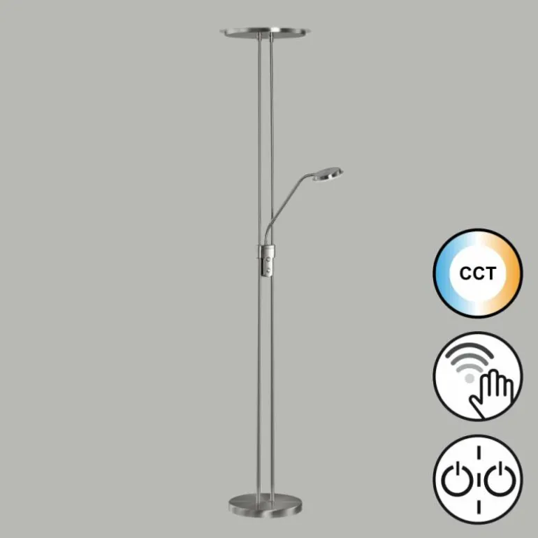 Lampadaire à vasque Fischer & Honsel Driva LED Nickel mat, 1 lumière