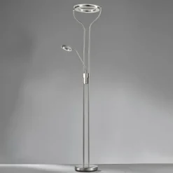 Lampadaire à vasque Fischer & Honsel Davos LED Nickel mat, 1 lumière
