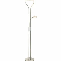 Lampadaire à vasque Globo LED Nickel mat, 2 lumières