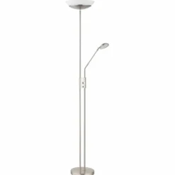 Lampadaire à vasque Globo GANINA LED Nickel mat, 1 lumière