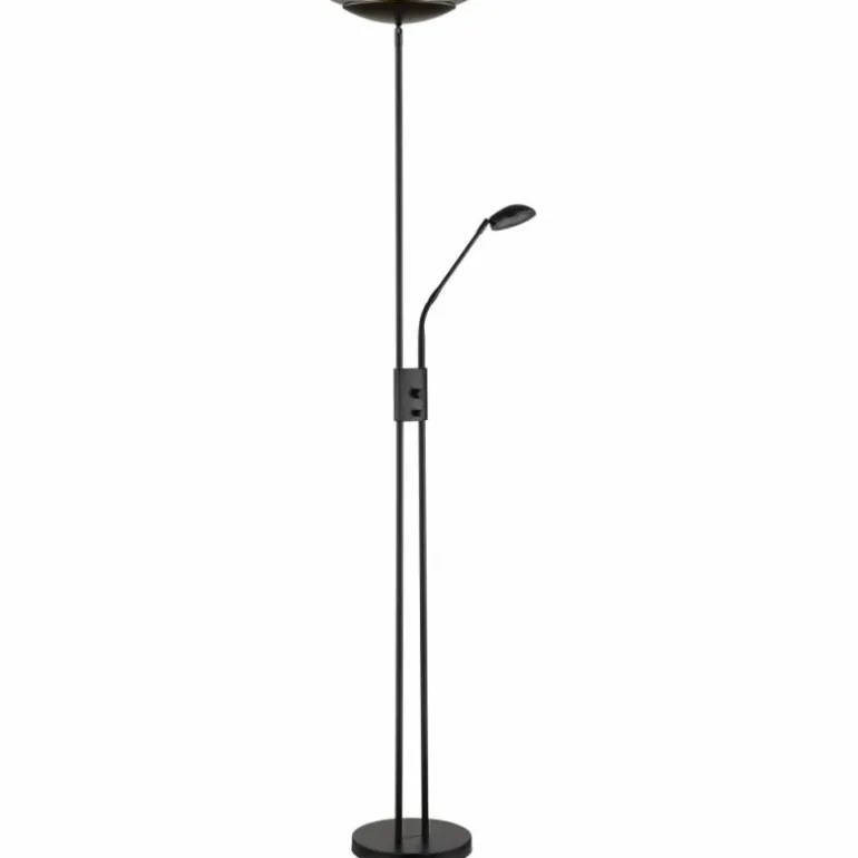 Lampadaire à vasque Globo GANINA LED Noir, 2 lumières