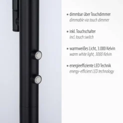 Lampadaire à vasque Leuchten-Direkt HANS LED Noir, 2 lumières