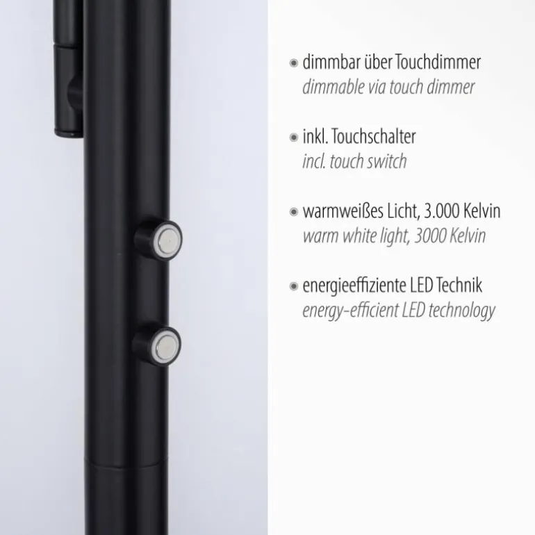 Lampadaire à vasque Leuchten-Direkt HANS LED Noir, 2 lumières