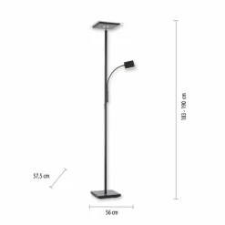 Lampadaire à vasque Leuchten-Direkt HANS LED Noir, 2 lumières