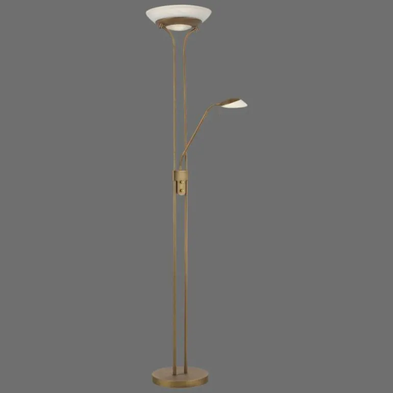 Lampadaire à vasque Leuchten-Direkt ZAHARA LED Vieux laiton, 2 lumières