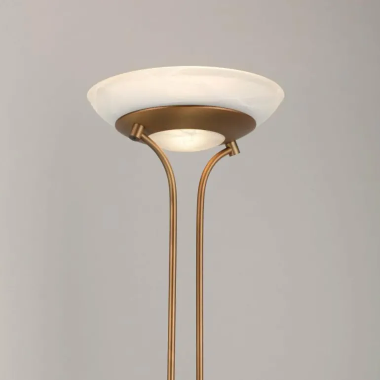 Lampadaire à vasque Leuchten-Direkt ZAHARA LED Vieux laiton, 2 lumières