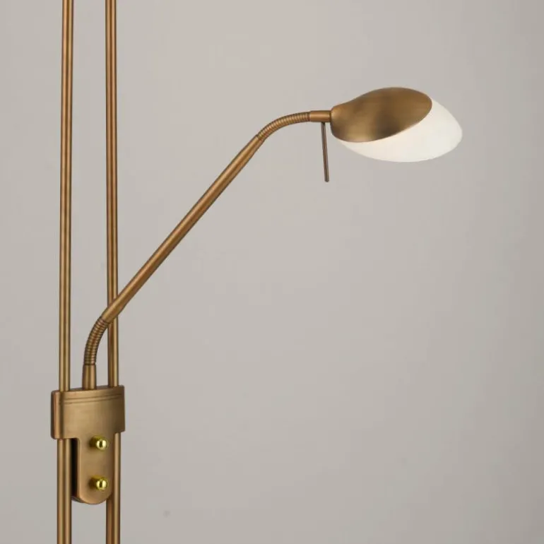 Lampadaire à vasque Leuchten-Direkt ZAHARA LED Vieux laiton, 2 lumières