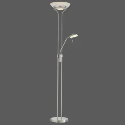 Lampadaire à vasque Leuchten-Direkt ZAHARA LED Acier brossé, 2 lumières