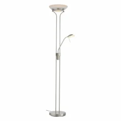 Lampadaire à vasque Leuchten-Direkt ZAHARA LED Acier brossé, 2 lumières