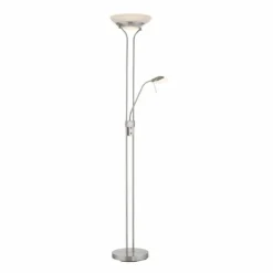 Lampadaire à vasque Leuchten-Direkt ZAHARA LED Acier brossé, 2 lumières