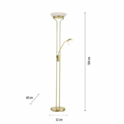 Lampadaire à vasque Leuchten-Direkt ZAHARA LED Laiton, 2 lumières