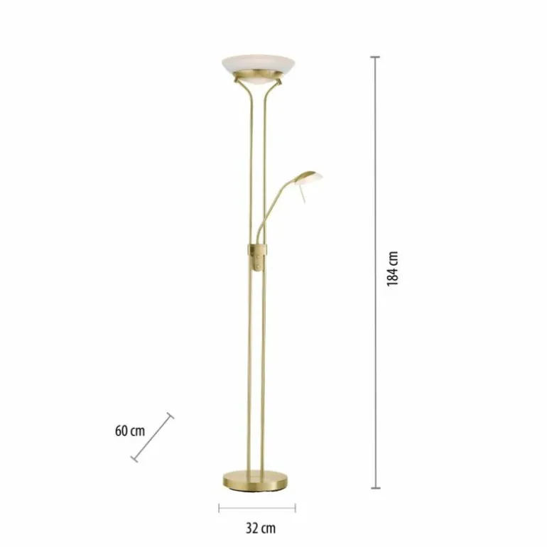 Lampadaire à vasque Leuchten-Direkt ZAHARA LED Laiton, 2 lumières