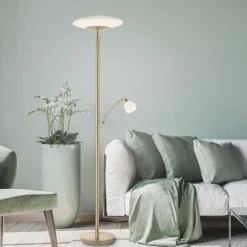 Lampadaire à vasque Paul Neuhaus TROJA LED Laiton, 1 lumière