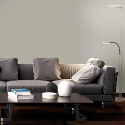 Lampadaire à vasque Steinhauer Turound LED Acier brossé, 2 lumières