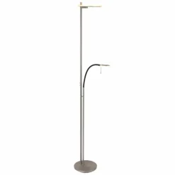 Lampadaire à vasque Steinhauer Turound LED Acier brossé, 2 lumières