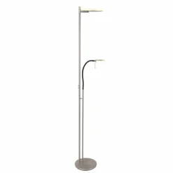 Lampadaire à vasque Steinhauer Turound LED Acier brossé, 2 lumières