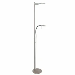 Lampadaire à vasque Steinhauer Turound LED Acier brossé, 2 lumières