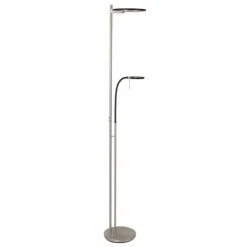 Lampadaire à vasque Steinhauer Turound LED Acier brossé, 2 lumières