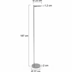 Lampadaire à vasque Steinhauer Turound LED Acier brossé, 1 lumière