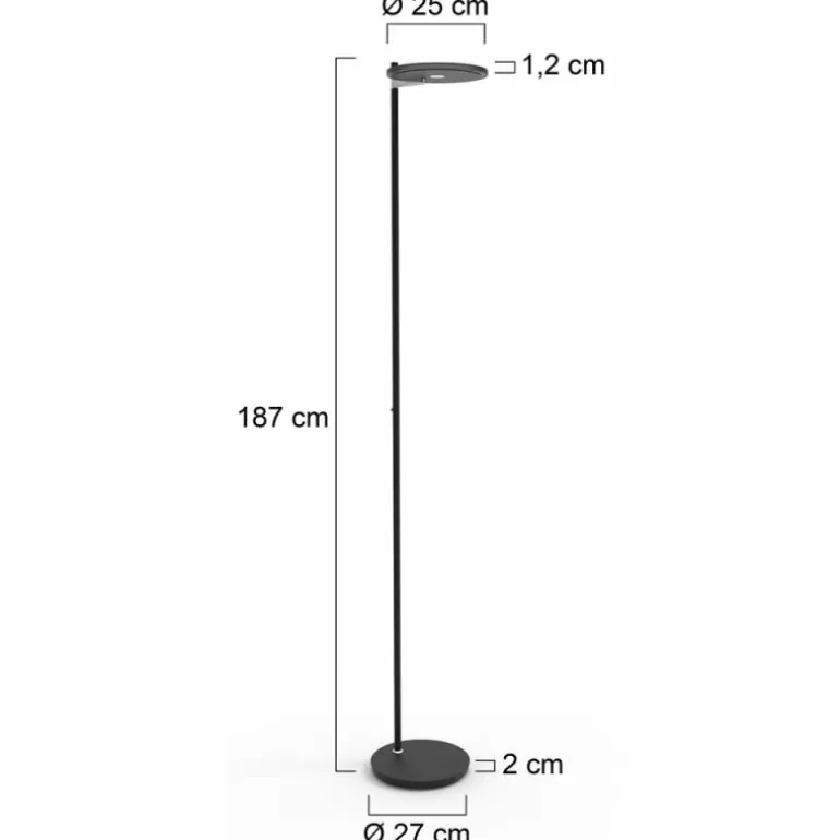 Lampadaire à vasque Steinhauer Turound LED Noir, 1 lumière