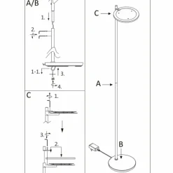 Lampadaire à vasque Steinhauer Turound LED Noir, 1 lumière